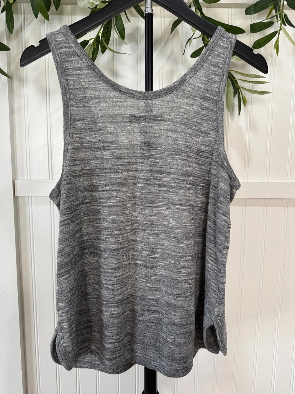 #104 RAG & BONE/JEAN Gray Heather (Space Dye) Knit Tank Top L - Picture 3 of 6